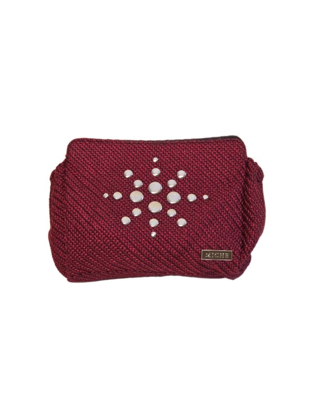 Miche Classic Vixen Shell Only Red Black Woven Silver Stud Snowflake Purse Cover